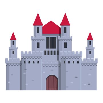Medieval castle icon cartoon vector. King tower. Ancient old fort