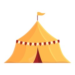 Medieval tent icon cartoon vector. Ancient knight camp. Middle park tent