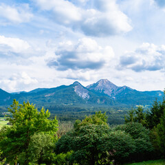 Fototapeta premium Scenic view of the Austrian Alps near Faaker See, Drobollach, Carinthia, Austria