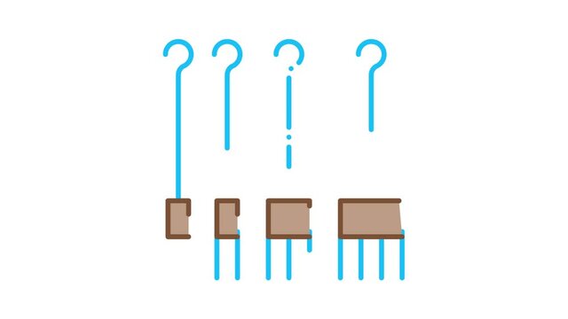 Piercing Hooks Icon Animation. color Piercing Hooks animated icon on white background