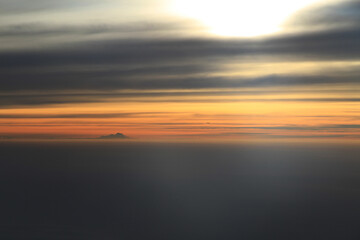 sunset over the sea of cloud