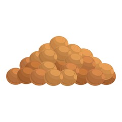 Brown lentil icon cartoon vector. Red bean. Vegetable stem seed