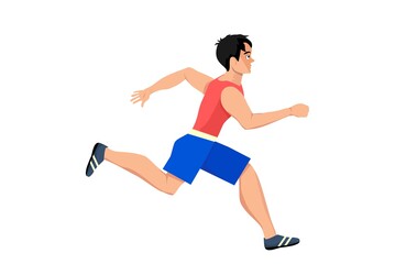 Running man spaortsman, isolated on white vector