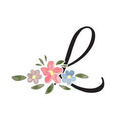 floral letter L on a white background