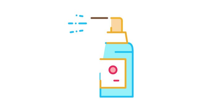 Spray Bottle Icon Animation. color Spray Bottle animated icon on white background