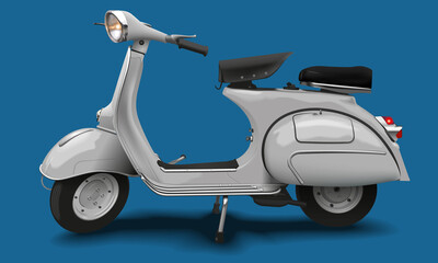 Italian scooter - Classic Vespa 150 VBB realistic vector illustration