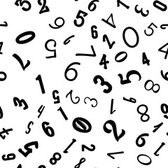 Numbers, education, school concept. Seamless vector EPS 10 pattern. Flat style
