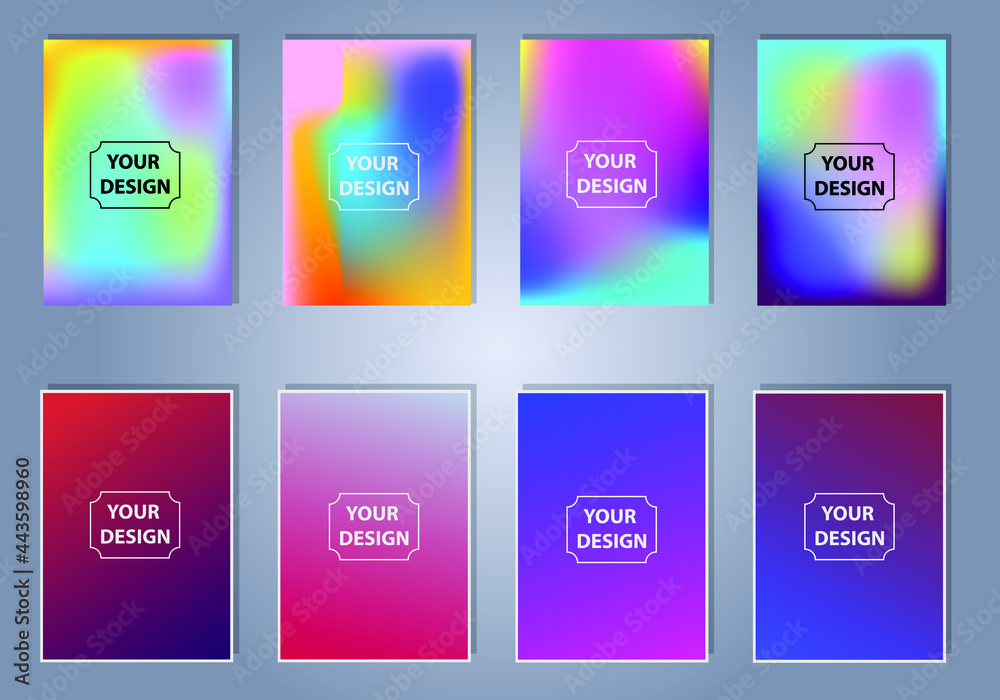 Aufkleber Abstract vector pattern gradient background templates. Modern geometric design with minimal geometric shapes
