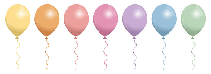 Sieben Luftballons Retrofarben