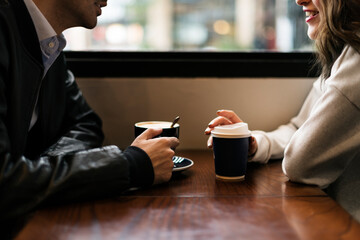 Couple Drinking Coffee Shop Relax