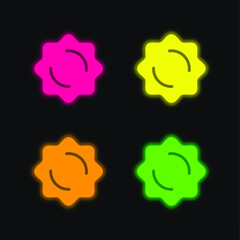 Award four color glowing neon vector icon