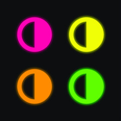 Adjust four color glowing neon vector icon