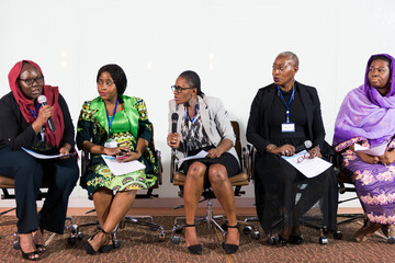 A Group of Business Women Participating in a Panel Discussion