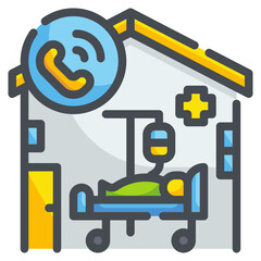patient house line icon