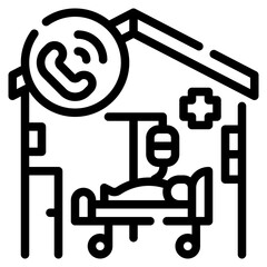 patient house line icon