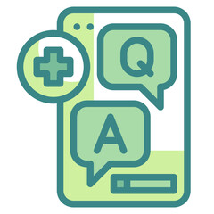 question answer blue line icon