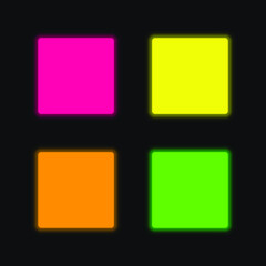 Box four color glowing neon vector icon
