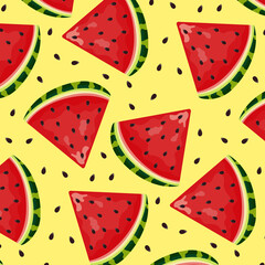 Watermelons pattern. Seamless vector background.