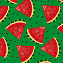 Watermelons pattern. Seamless vector background.