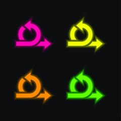 Agile four color glowing neon vector icon