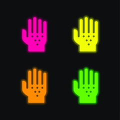 Allergy four color glowing neon vector icon