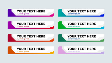 News bar lower thirds pack. set vector video strip title red banner background overlay