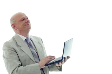 Portrait of a Handsome Senior Man with notebook