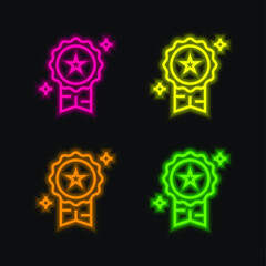 Best four color glowing neon vector icon