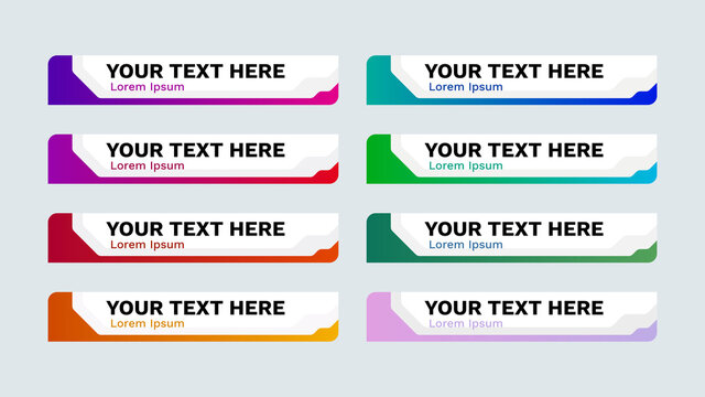 News bar lower thirds pack. set vector video strip title red banner background overlay