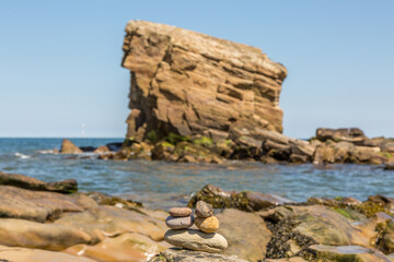 'Charley's Garden' is a sandstone sea stack in Collywell Bay, Seaton Sluice, Northumberland, and as the story goes, 
got its name from the person who cultivated the top of it before the sea eventually