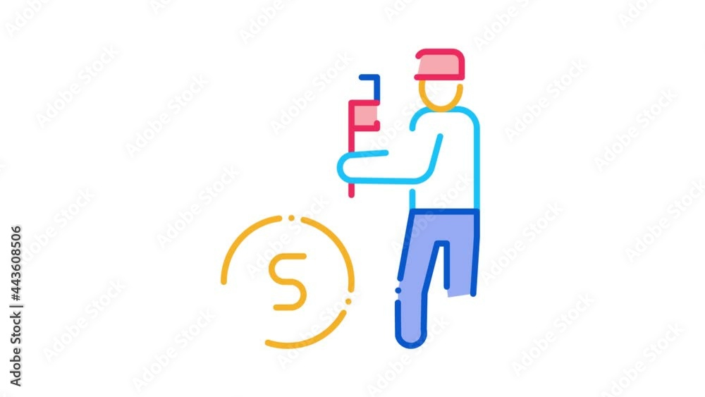 Canvas Prints Plumber Fix Cost Icon Animation. color Plumber Fix Cost animated icon on white background