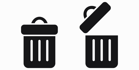 Trash can icon. Delete files. Waste recycling. Vector icon.
