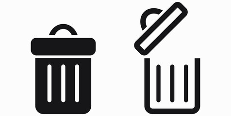 Trash can icon. Delete files. Waste recycling. Vector icon.