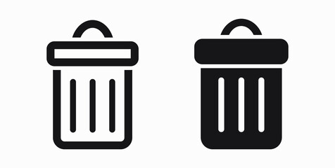 Trash can icon. Delete files. Waste recycling. Vector icon.