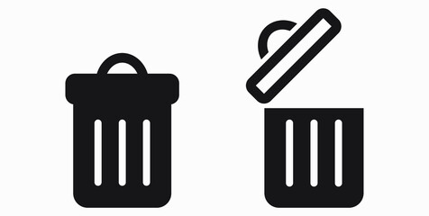 Trash can icon. Delete files. Waste recycling. Vector icon.