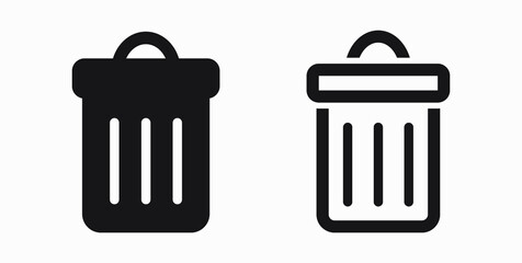 Trash can icon. Delete files. Waste recycling. Vector icon.