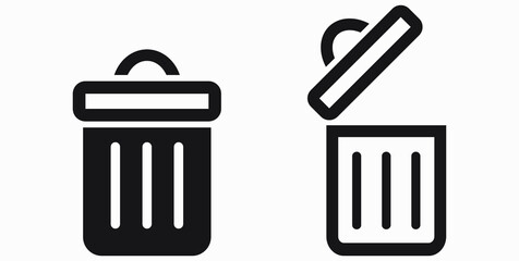 Trash can icon. Delete files. Waste recycling. Vector icon.