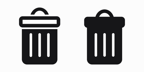 Trash can icon. Delete files. Waste recycling. Vector icon.