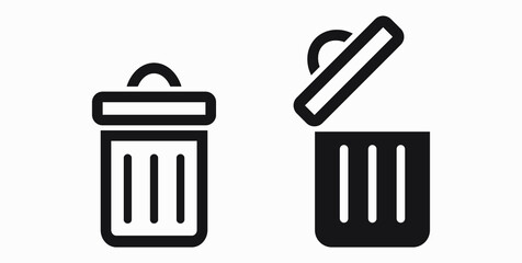 Trash can icon. Delete files. Waste recycling. Vector icon.