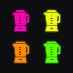 Blender four color glowing neon vector icon