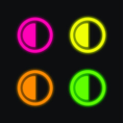 30 Minutes four color glowing neon vector icon