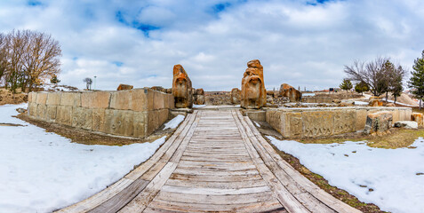 Alacahoyuk ruins in Corum. The oldest settlementof Chalcolithic age is at Alacahoyuk. It was very...