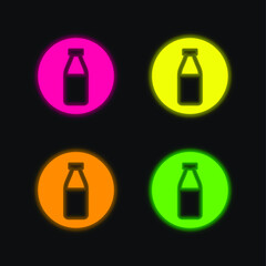 Allergens Milk four color glowing neon vector icon