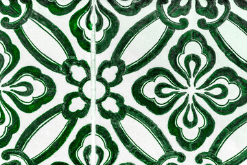 Mediterranean vintage green flower tiles