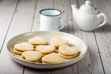 Delicious buttery biscuits filled with guava paste.