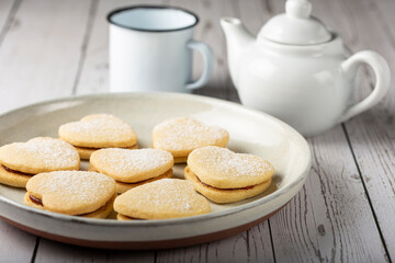 Delicious buttery biscuits filled with guava paste.