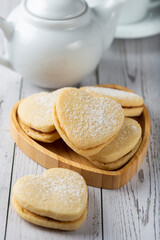Delicious buttery biscuits filled with guava paste.
