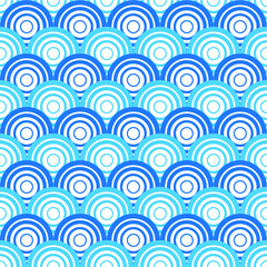 Japanese wavy texture. Geometric ornament illustration. Seamless decoration for your design. Repeating geometric print. Mosaic can be used for wallpaper. Vector striped concept