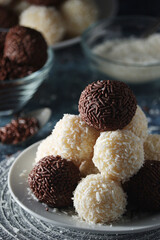 Beijinho and Brigadeiro sweets - national cuisine of Brazil	