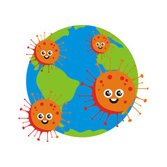 Logo on the theme of coronavirus - vector illustration - stay at home